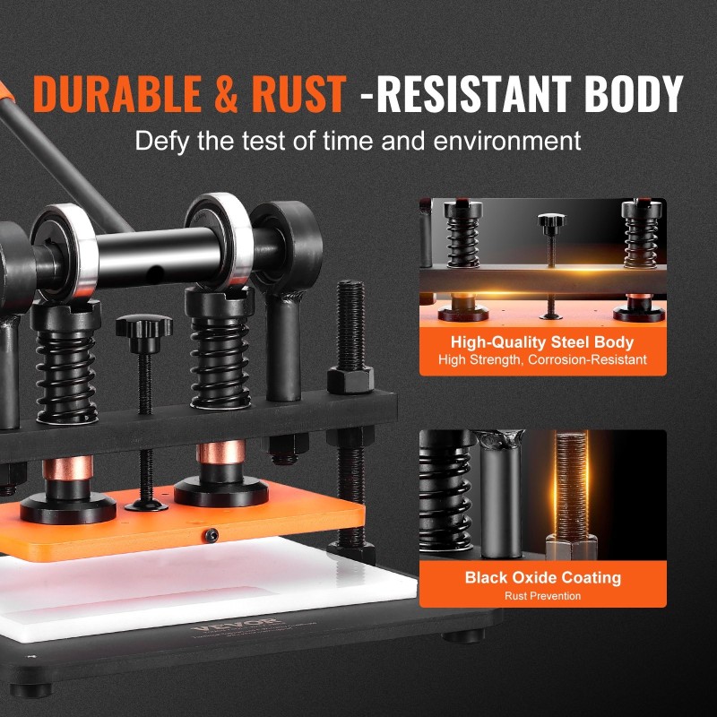 Manuaalinen nahkaleikkuri ja prässi teräsrunko 25,9 x 15 cm prässilevy