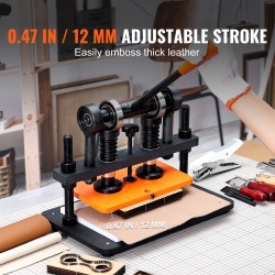 Manuaalinen nahkaleikkuri ja prässi teräsrunko 25,9 x 15 cm prässilevy