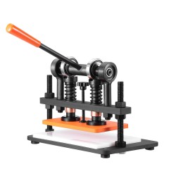 Manuaalinen nahkaleikkuri ja prässi teräsrunko 25,9 x 15 cm prässilevy