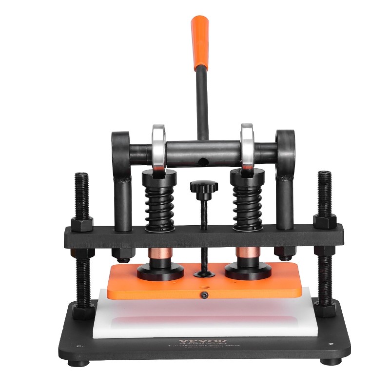 Manuaalinen nahkaleikkuri ja prässi teräsrunko 25,9 x 15 cm prässilevy