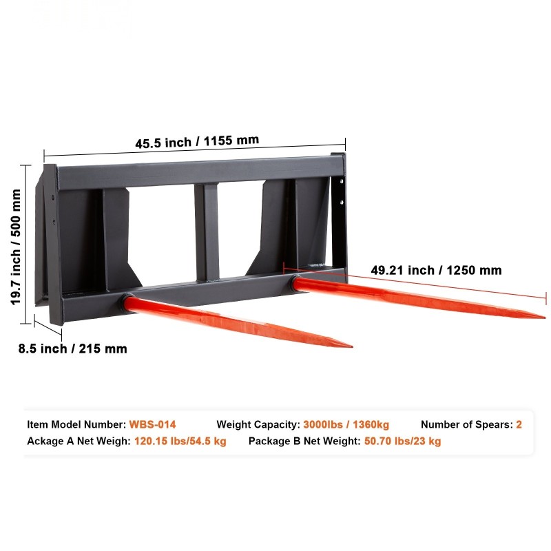 Paalipiikit 49 tuumaa jousiteräksestä 2 kappaletta 1360 kg kantavuus