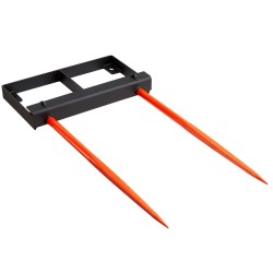 Heinäpaalipiikki korkealujuuksinen jousiteräs 1360 kg kantavuus 2 pääpiikkiä 49 tuumaa kauhakiinnitteinen