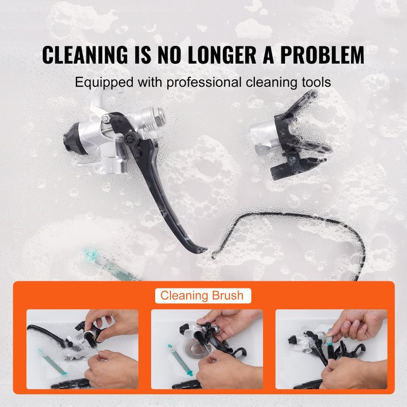 Jalustallinen ilmaton maaliruisku 750W 3000PSI kumipyörillä sisä ja ulkokäyttöön