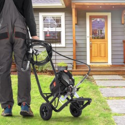 Jalustallinen ilmaton maaliruisku 750W 3000PSI kumipyörillä sisä ja ulkokäyttöön