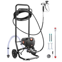 Jalustallinen ilmaton maaliruisku 750W 3000PSI kumipyörillä sisä ja ulkokäyttöön