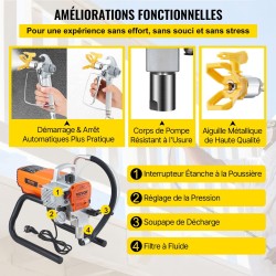 Ilmaton maalisumutin harjaton 1800 wattin moottori 9m letku seinille puulle ja metallille