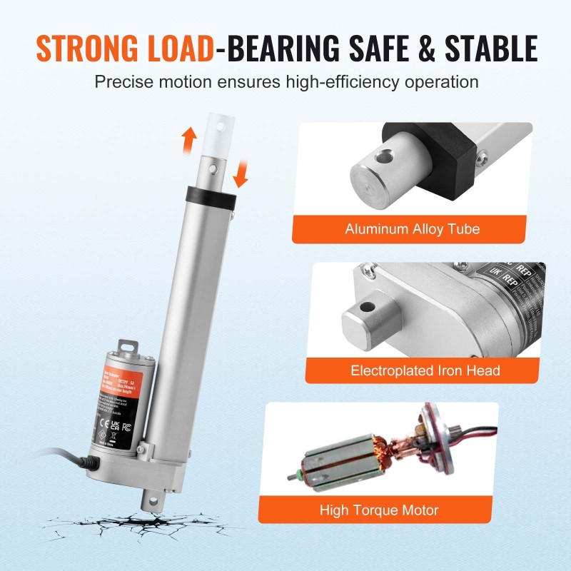 Lineaarinen toimilaite 12V iskunpituus 150 mm nopeus 14 mm/s 1000N IP54