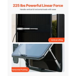 Lineaaritoimilaite 12V alumiinirunko 101,6 mm isku 1000N 15 mm/s IP54 säädettäviin pöytiin