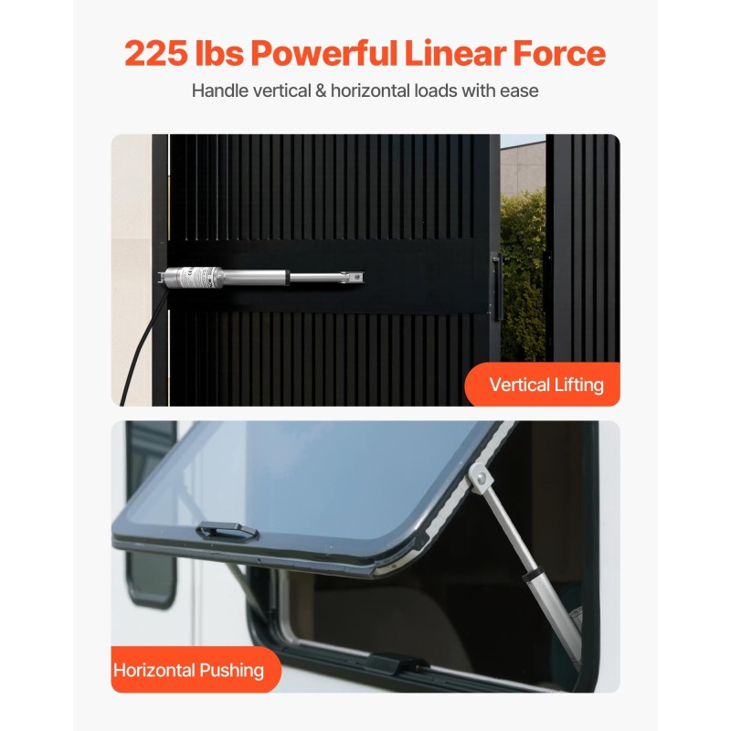 Lineaaritoimilaite 12V alumiinirunko 101,6 mm isku 1000N 15 mm/s IP54 säädettäviin pöytiin