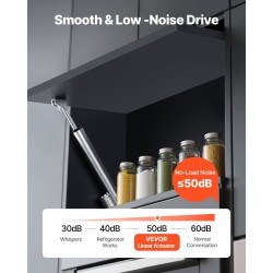 Lineaaritoimilaite 12V 250 mm iskunpituus 1000N 15 mm/s alumiiniseosrunko IP54 kiinnityskannattimella