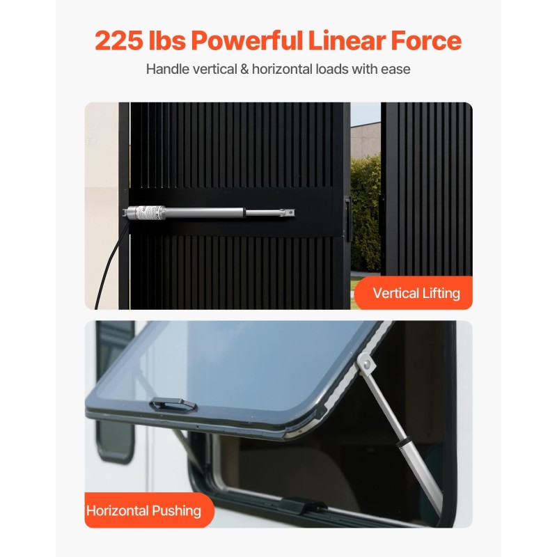 Lineaaritoimilaite 12V 1000N 203mm iskunpituus 15mm/s IP54 alumiinirunko