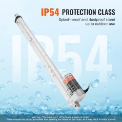 Lineaaritoimilaite 12V 450 mm iskunpituus 1500 N 5 mm/s IP54 alumiiniseos