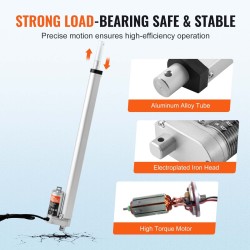 Lineaaritoimilaite 12V 450 mm iskunpituus 1500 N 5 mm/s IP54 alumiiniseos