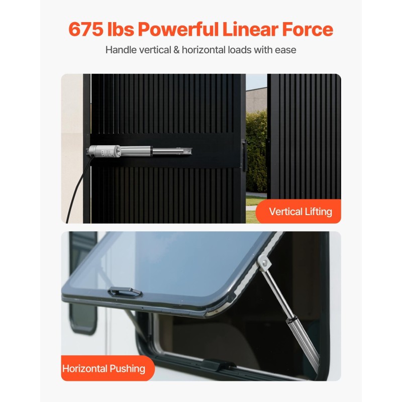 Lineaaritoimilaite 12 V alumiiniseos IP65 101,6 mm iskunpituus 3000 N asennuskannakkeilla