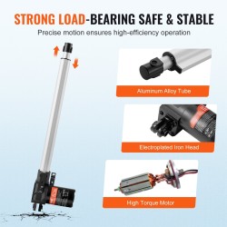 Lineaaritoimilaite 12 V 400 mm iskunpituus 6000 N työntövoima alumiiniseos IP44