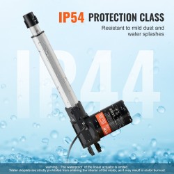 Lineaaritoimilaite 12 V 200 mm iskunpituus työntövoima 6000N 5 mm/s alumiiniseosrunko IP44