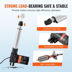 Lineaaritoimilaite 12 V iskunpituus 150 mm 6000 N 5 mm/s IP44 alumiinirunko