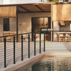 Vaijerikaidepylväät 4 kpl ruostumaton teräs SUS304 36 tuumaa 2x2 musta