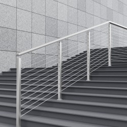 Kaapelikaidetolppa 42 tuumaa profiili 2x2 ruostumaton teräs 30 asteen reiät 12 reikää