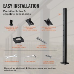 Kaideportaali 36-tuumainen SUS304-ruostumaton teräs 30° kulmareiät 10 valmiiksi porattua reikää musta