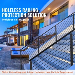 Kaapeli-kaidetolppa 91,4 cm ruostumaton teräs reiätön 1 kpl musta