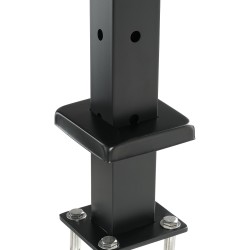 Kaidepylväs L-muotoinen 42-tuumainen SUS304-ruostumaton teräs musta 12 reikää kulmiin