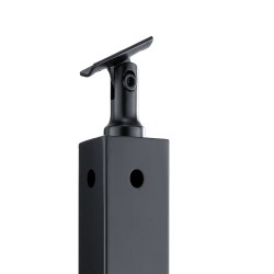 Kaidepylväs L-muotoinen 42-tuumainen SUS304-ruostumaton teräs musta 12 reikää kulmiin