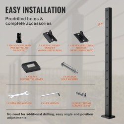 Kaapelikaihdetolppa ruostumaton teräs SUS304 42 tuumaa 30 asteen 12 reikää musta portaisiin