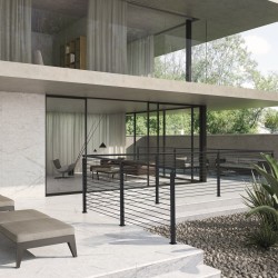 L-muotoinen kaidetolppa 36-tuumainen ruostumaton teräs kymmenen esiporattua reikää kulmiin