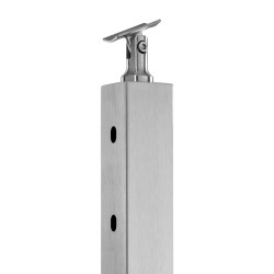 Vaijerikaidepylväs ruostumaton teräs 91,4 senttimetriä vaakareikäinen hopeanvärinen yksi kappale terassikaiteille