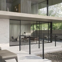 Kaapelikäsijohteen kulmatolppa ruostumaton teräs 36 tuumaa 2x2 10 reikää musta