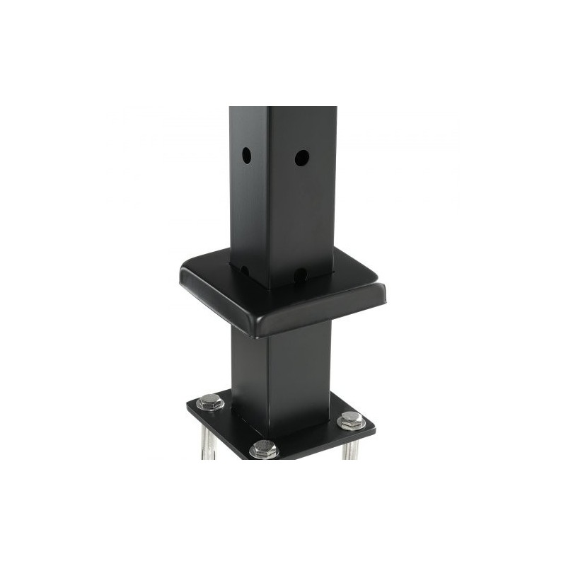 Kaapelikäsijohteen kulmatolppa ruostumaton teräs 36 tuumaa 2x2 10 reikää musta