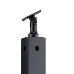 Kaapelikäsijohteen kulmatolppa ruostumaton teräs 36 tuumaa 2x2 10 reikää musta