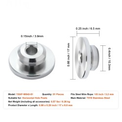 Kaapelikaidepakkaus ruostumatonta terästä 3,2 mm 51 kappaletta mustilla kiristimillä vaakatolppien reikiin