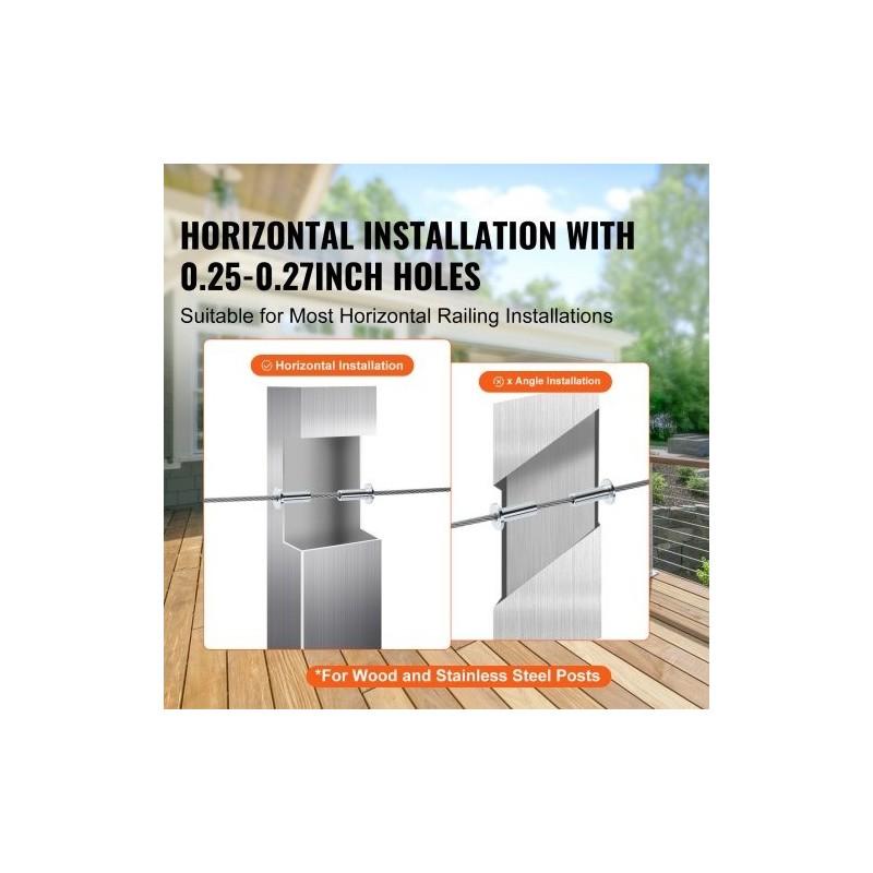 Suojaholkit T316 ruostumatonta terästä 3,2 mm vaijerille 81 kappaletta vaakareikiin poranterä mukana