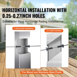 Suojaholkkisarja T316-ruostumatonta terästä 3,2 mm vaijerille 101 kappaletta vaakaläpivienteihin