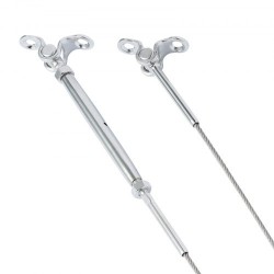 Kaidekaapelisetti puutolpille T316-ruostumatonta terästä 3,2 mm vaijerille 10 kpl säädettävä 0–180°