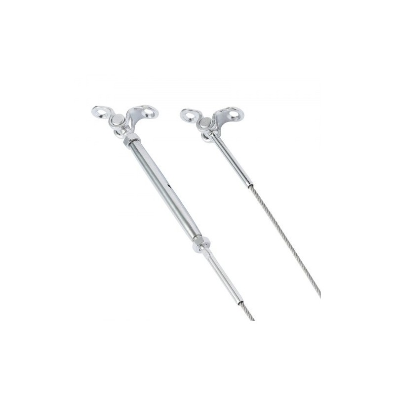 Kaidepakkaus 30 kappaletta T316-ruostumattomasta teräksestä 3,2 mm kaapelille 0–180 asteen säädettävä