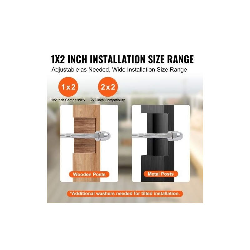 Kaapelikiristin T316-ruostumatonta terästä 3,2 mm kaapeleille puu- ja metallipylväisiin