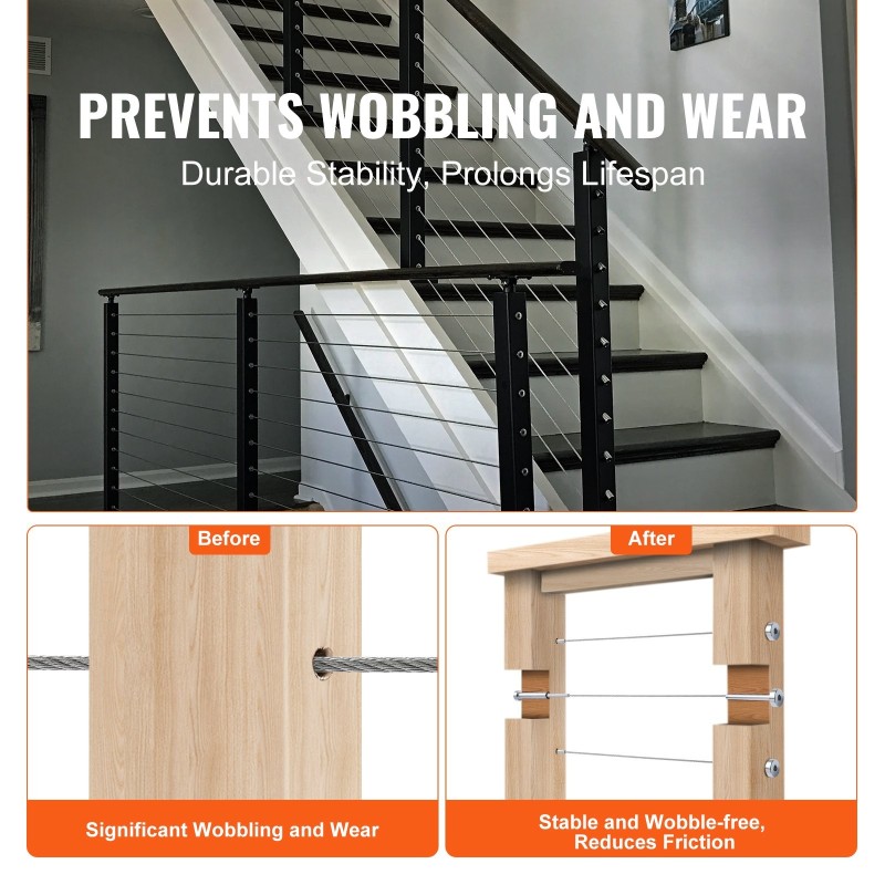 Kaidevaijerisarja näkymättömällä vastaanottimella T316-ruostumatonta terästä 3,2 mm 20 kpl puu- ja metallitolpille