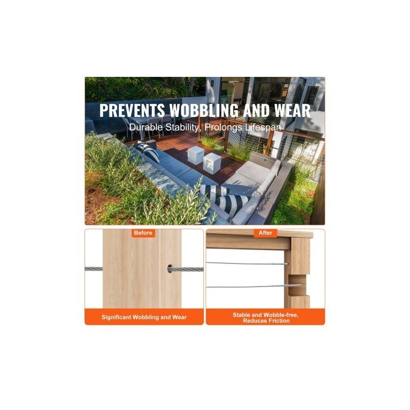 Kaapelin kaideasennussarja 122 osaa T316 ruostumaton teräs 3,2 mm puupylväisiin