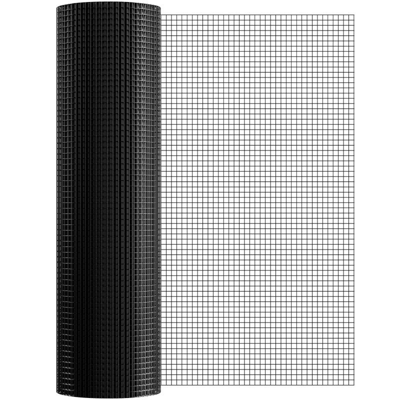 Teräsverkkorulla galvanoitu musta vinyylipinnoitettu 910 x 15240 mm kanaloihin ja puutarhaan