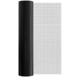 Teräsverkkorulla galvanoitu musta vinyylipinnoite 1220 x 15240 mm 12,7 x 12,7 mm