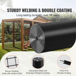 Galvanoitu PVC-pinnoitettu rullaverkko 610 mm x 30,48 m silmäkoko 12,7 mm