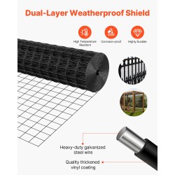 PVC-pinnoitettu hitsattu teräsverkko 91 cm x 7,62 m 2 x 3 tuuman