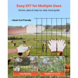 PVC-pinnoitettu hitsattu teräsverkko 91 cm x 7,62 m 2 x 3 tuuman