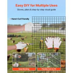 Hitsattu galvanoitu vinyylipinnoitettu rullaverkko 183 cm x 15,2 m 0,5 tuuman silmäkoko