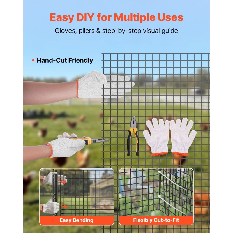 Hitsattu galvanoitu vinyylipinnoitettu rullaverkko 183 cm x 15,2 m 0,5 tuuman silmäkoko