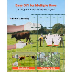 Maatalousverkko galvanoidusta rautalangasta PVC-pinnoitteella 1 x 20 m 4 x 4 tuumaa