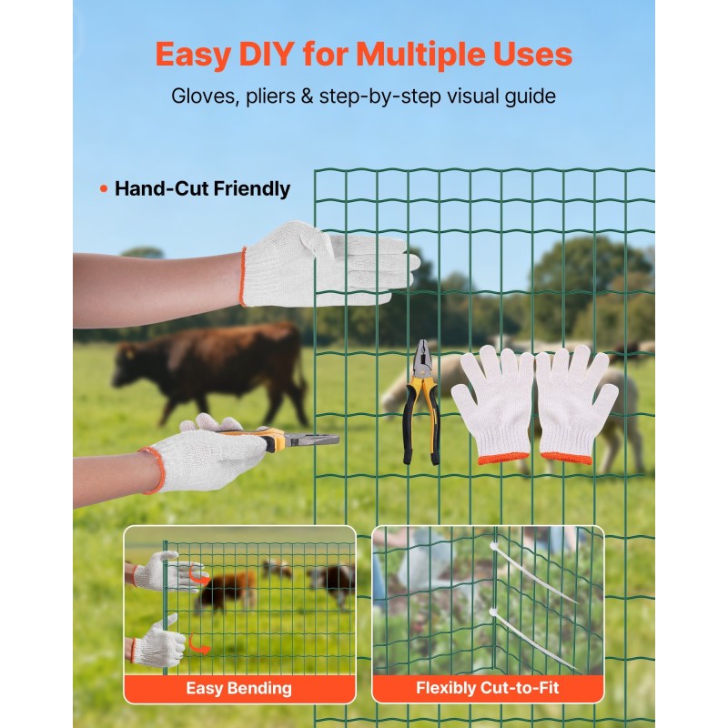 Vinyylipinnoitettu galvanoitu maatalousaita 1,2 x 25 m vihreä 2×4 2,1 mm